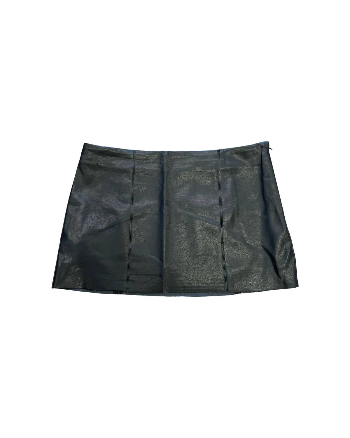 Olivaceous - Vegan Leather Mini Skirt