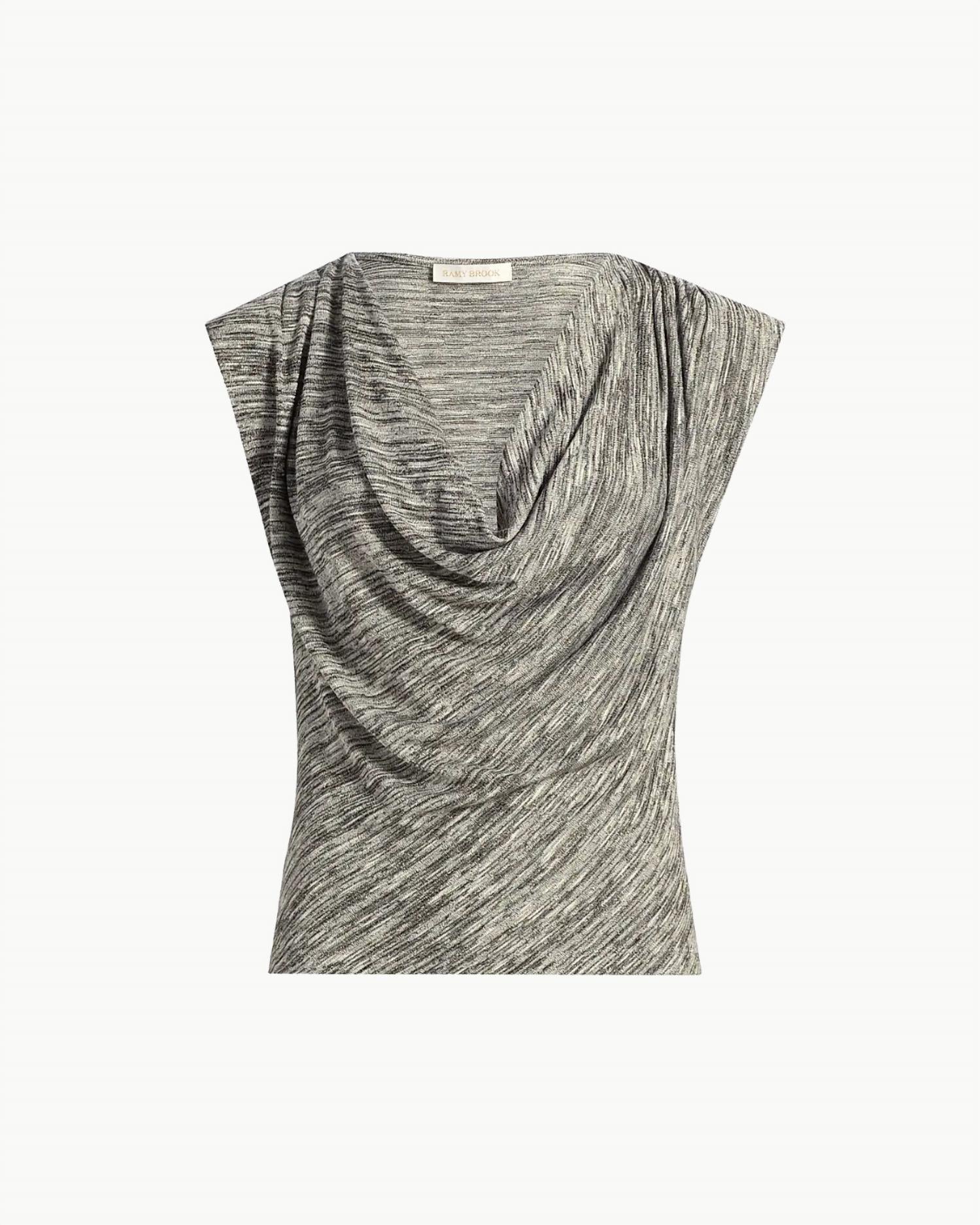 Ramy Brook - Azul Lurex Knit Cowl Neck Top