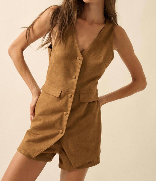 Promesa - FAUX SUEDE VEST ROMPER