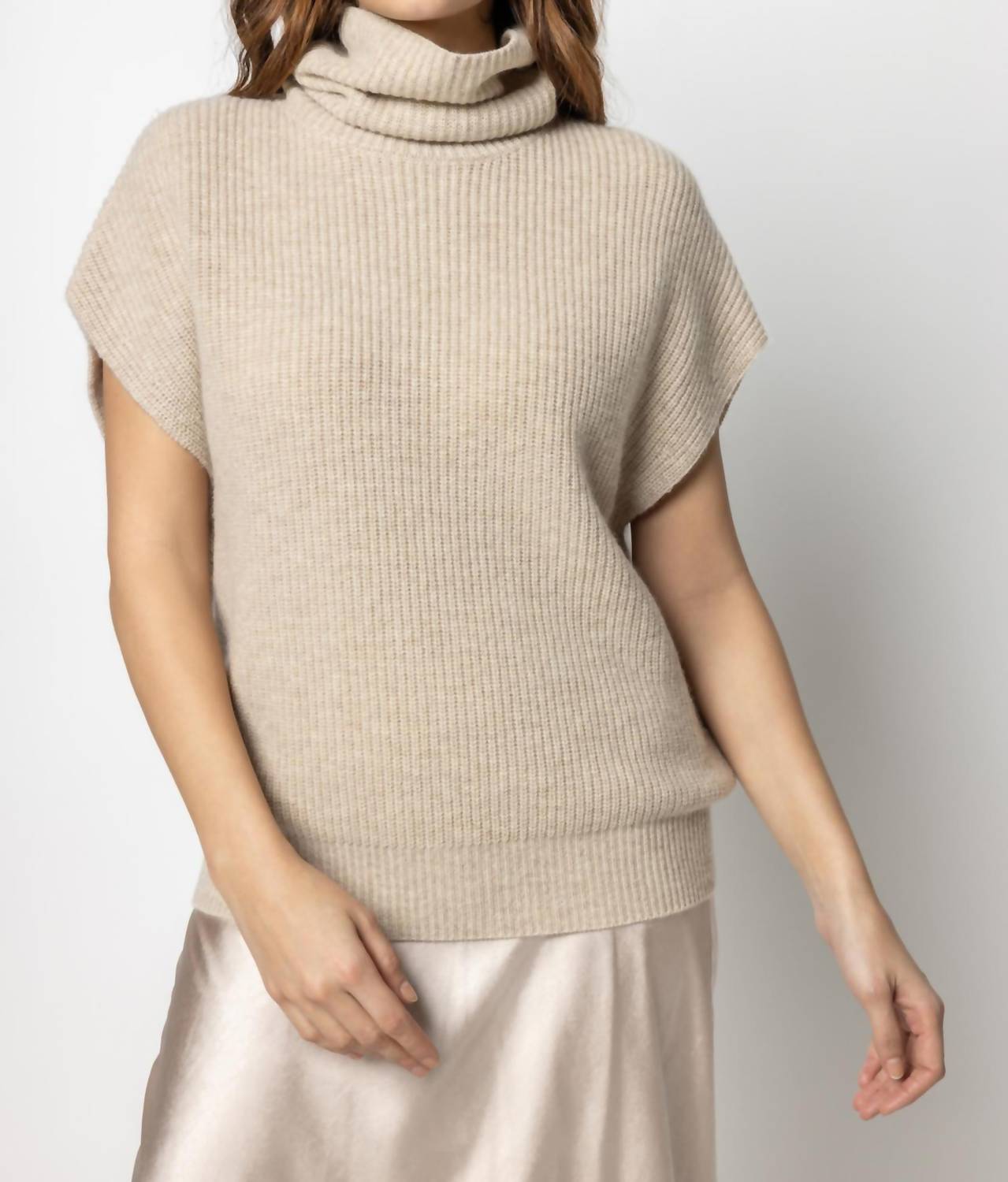 Lilla P - Cashmere Blend Ribbed Turtleneck Sweater