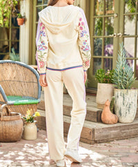 Paparazzi - Embroidered French Terry Zip Front Hoodie