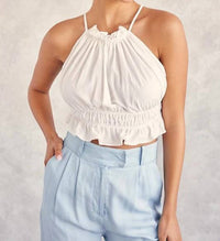 Idem Ditto - Ruched Halter Neck Summer Top