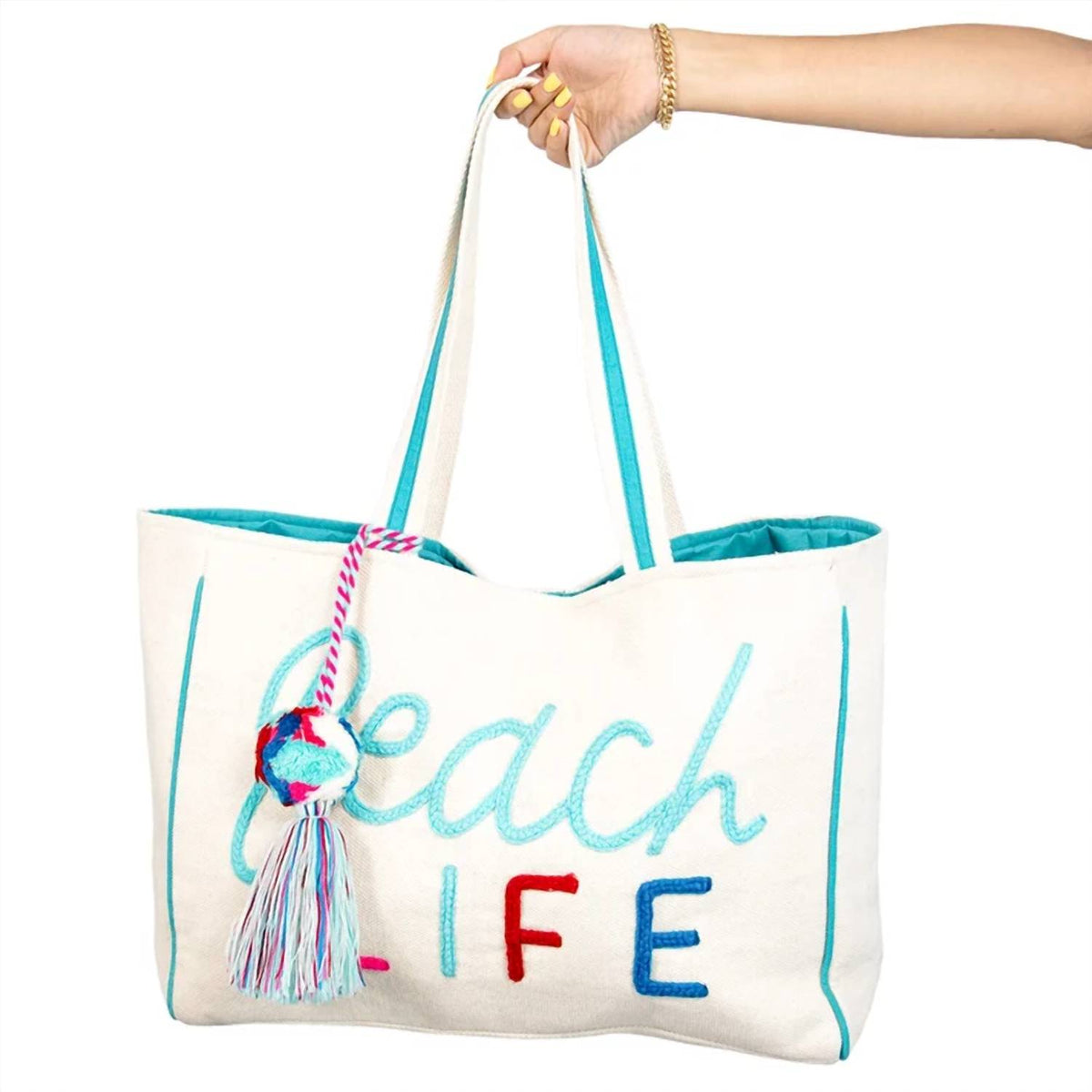 Katydid - Women's Beach Life Canvas Woven Tote Bag