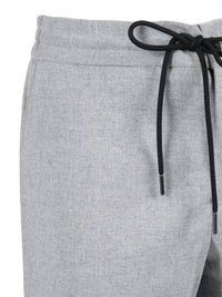 Tombolini Men's Viscose Flannel Drawstring Pant in gray - men's pants - detail view