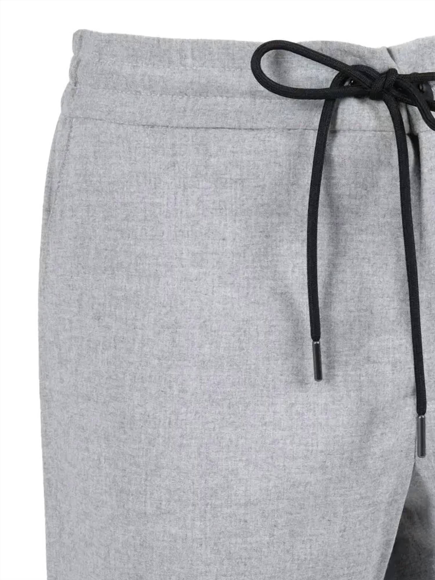 Tombolini Men's Viscose Flannel Drawstring Pant in gray - men's pants - detail view