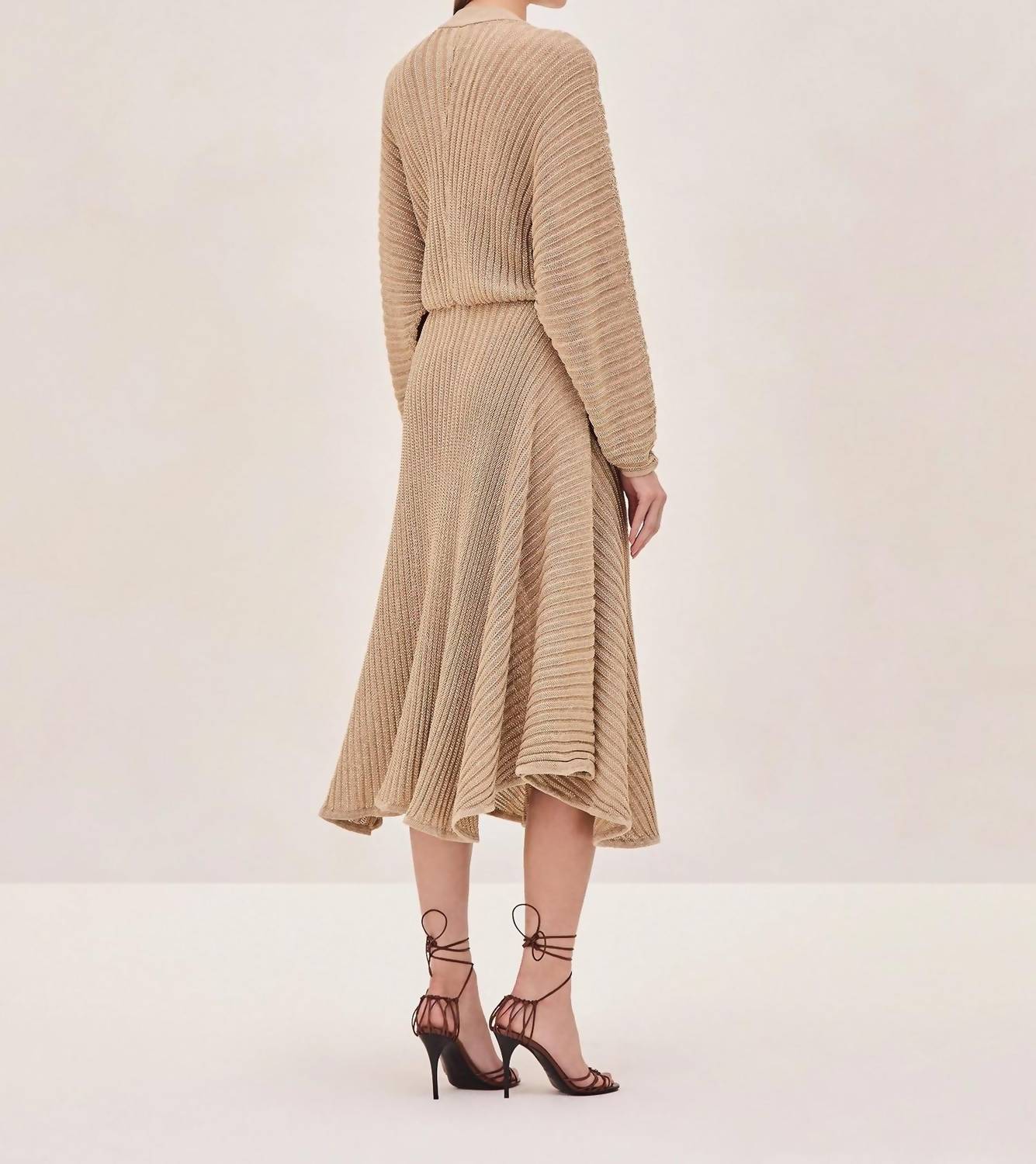 ALEXIS Heida Midi Dress in gold - women's dress - detail view