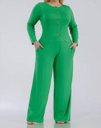 Karen T Design Mareselle Jumpsuit in green - women's pants