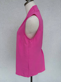 Renuar Women's Effortless Edge Top in azalea pink - women's blouse - detail view