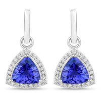 Diana M Jewels Women's Trillion Natural Tanzanite (aaa+) Stud Earrings (3.86 Ct) - Signature Plus in 14k white gold 1 - women's jewelry