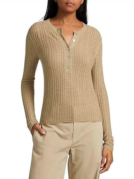 Vince - Waffle-knit Cashmere-silk Henley Top