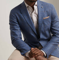 PETER MILLAR Delrose Plaid Soft Jacket in nebula blue - men's jacket