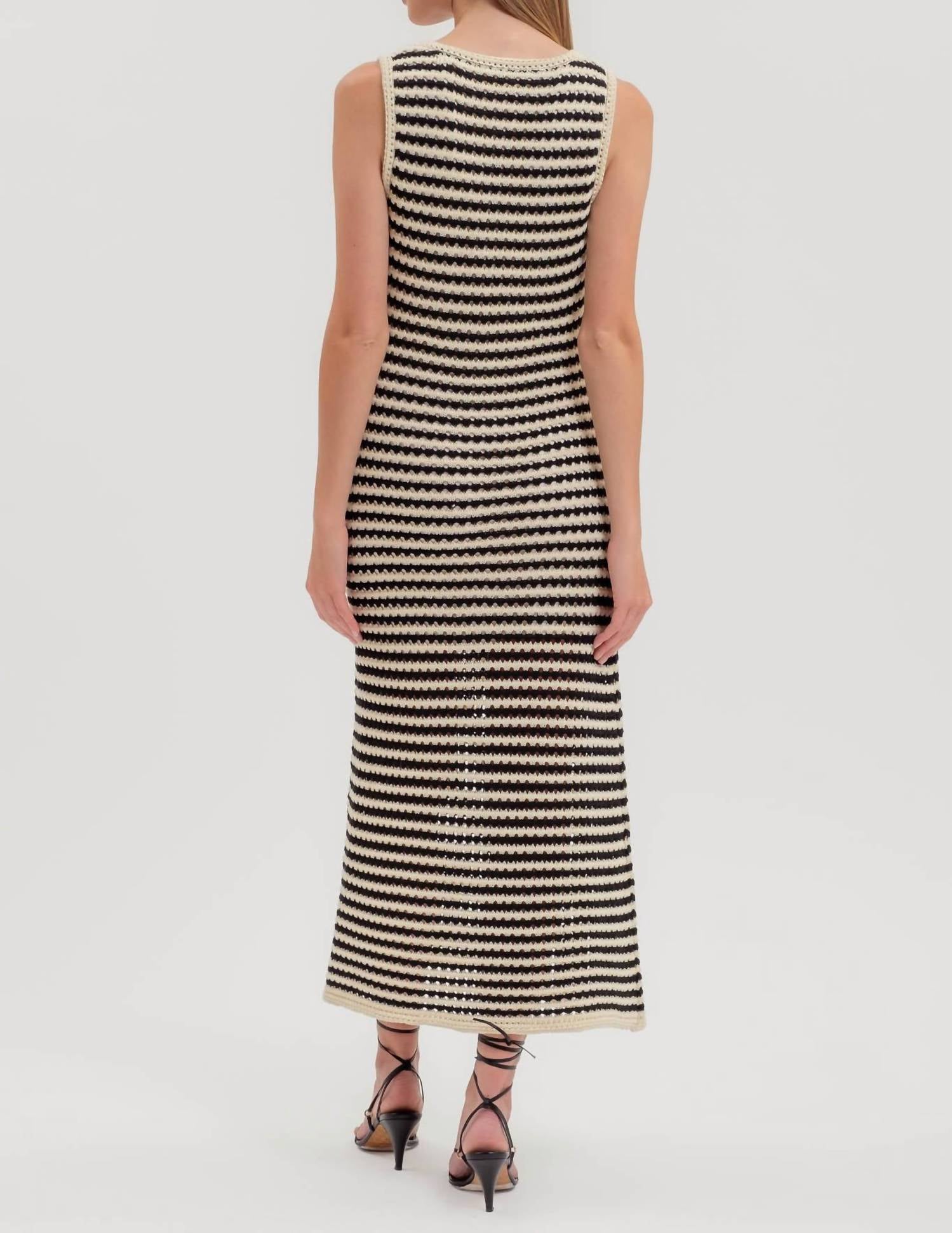 Zoe And Claire - Chleo Striped Crochet Dress