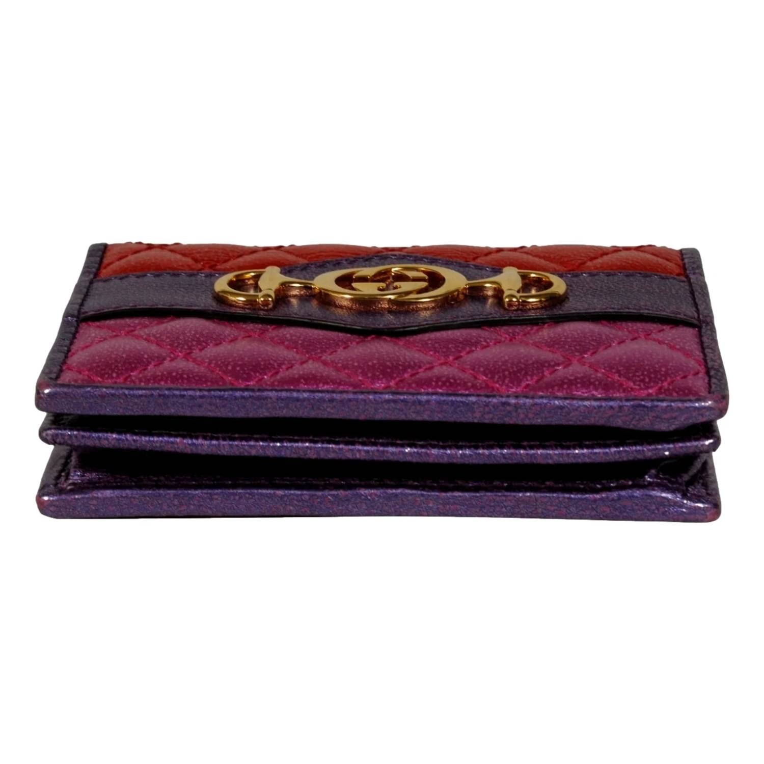 Gucci - Women's Zumi Nappa Trapunata Quilted Card Case Wallet
