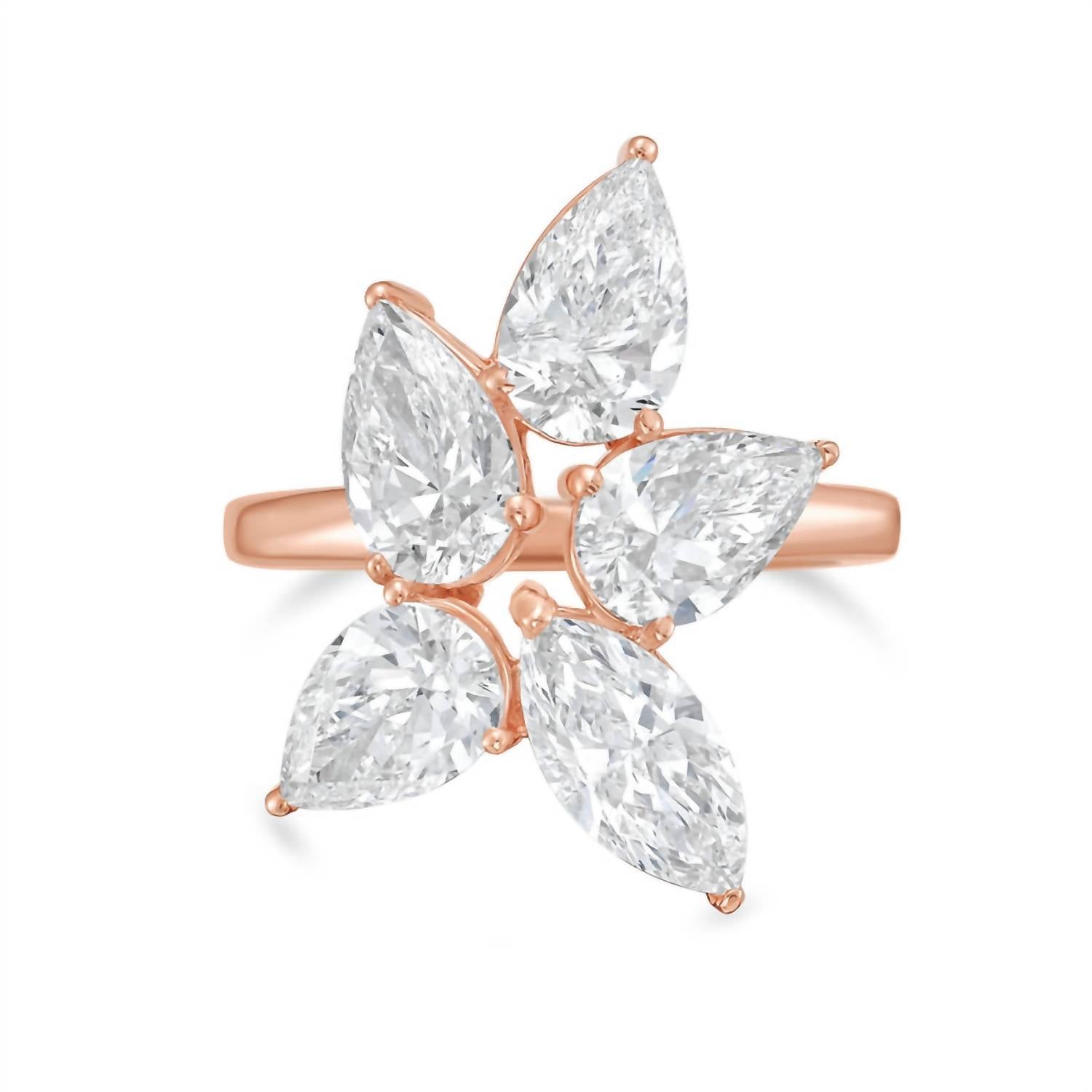 Diana M Jewels - Women's Pear & Marquise Lab-Grown Diamond Fashion Ring (8.00 Ct) - Elegant Plus