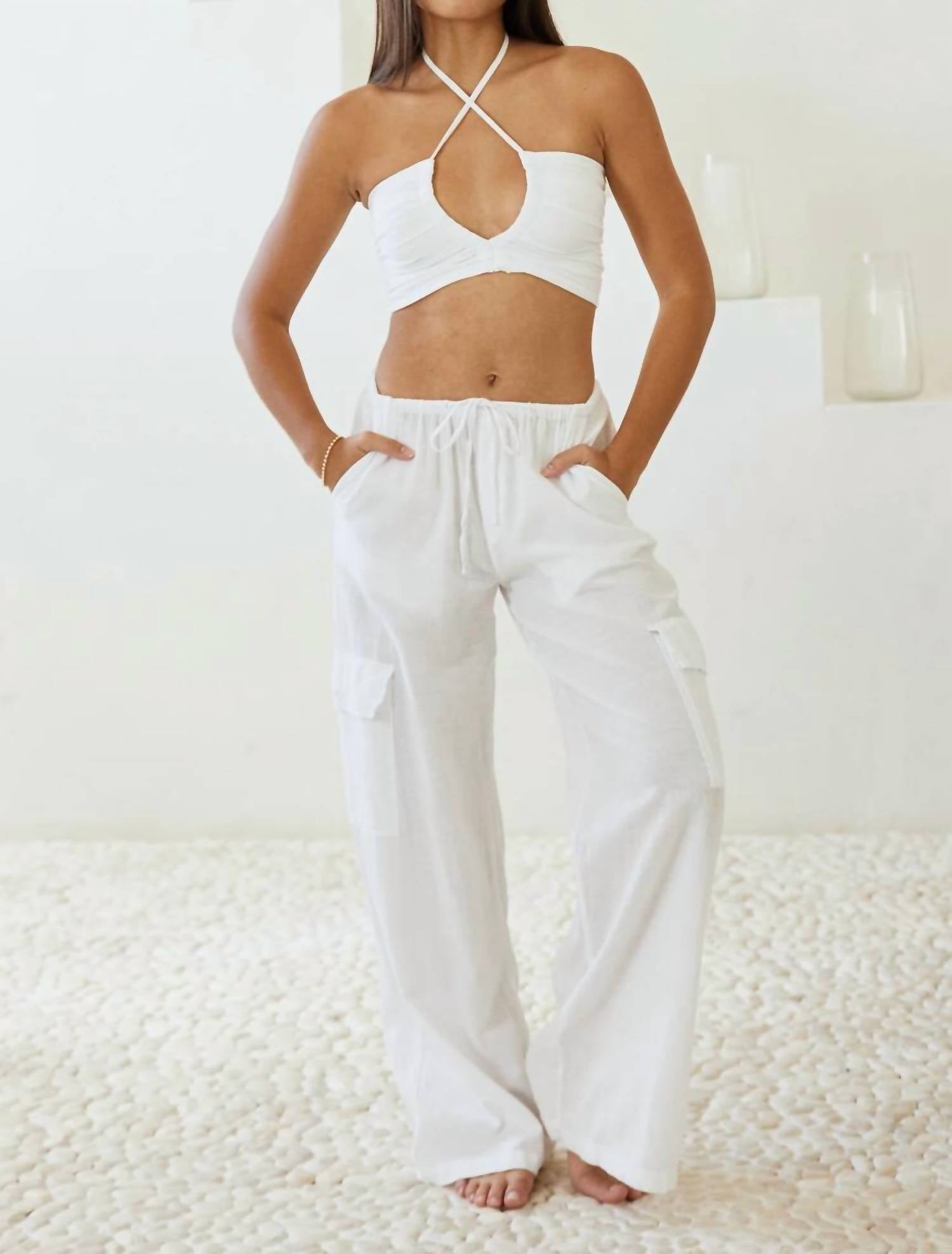 Blanco By Nature - Gigi Ruched Open Crop Top