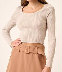 Mittoshop - Scoop Neck Rib Knit Sweater