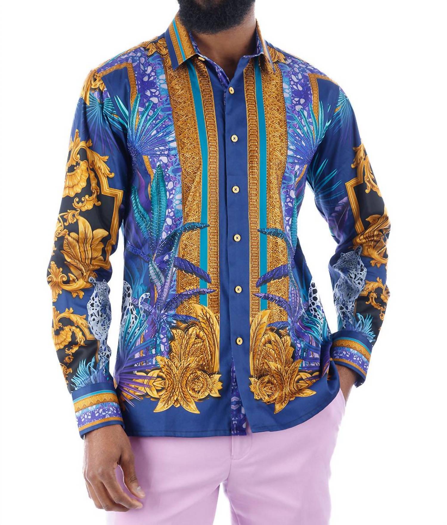 Barabas - Rage Look Rhinestone Long Sleeve Shirt