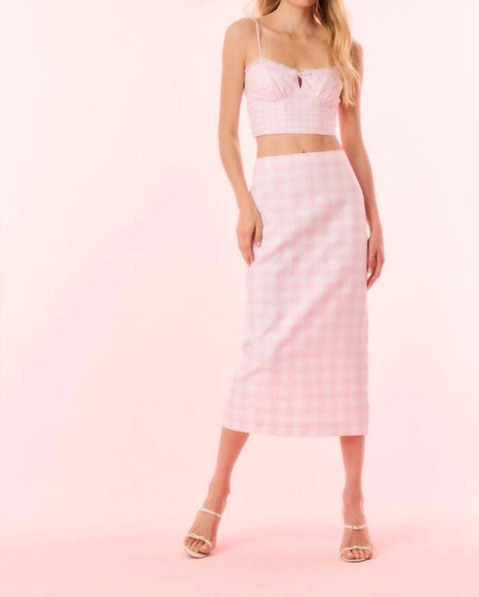 Loveshackfancy - Biselle Linen Gingham Midi Skirt