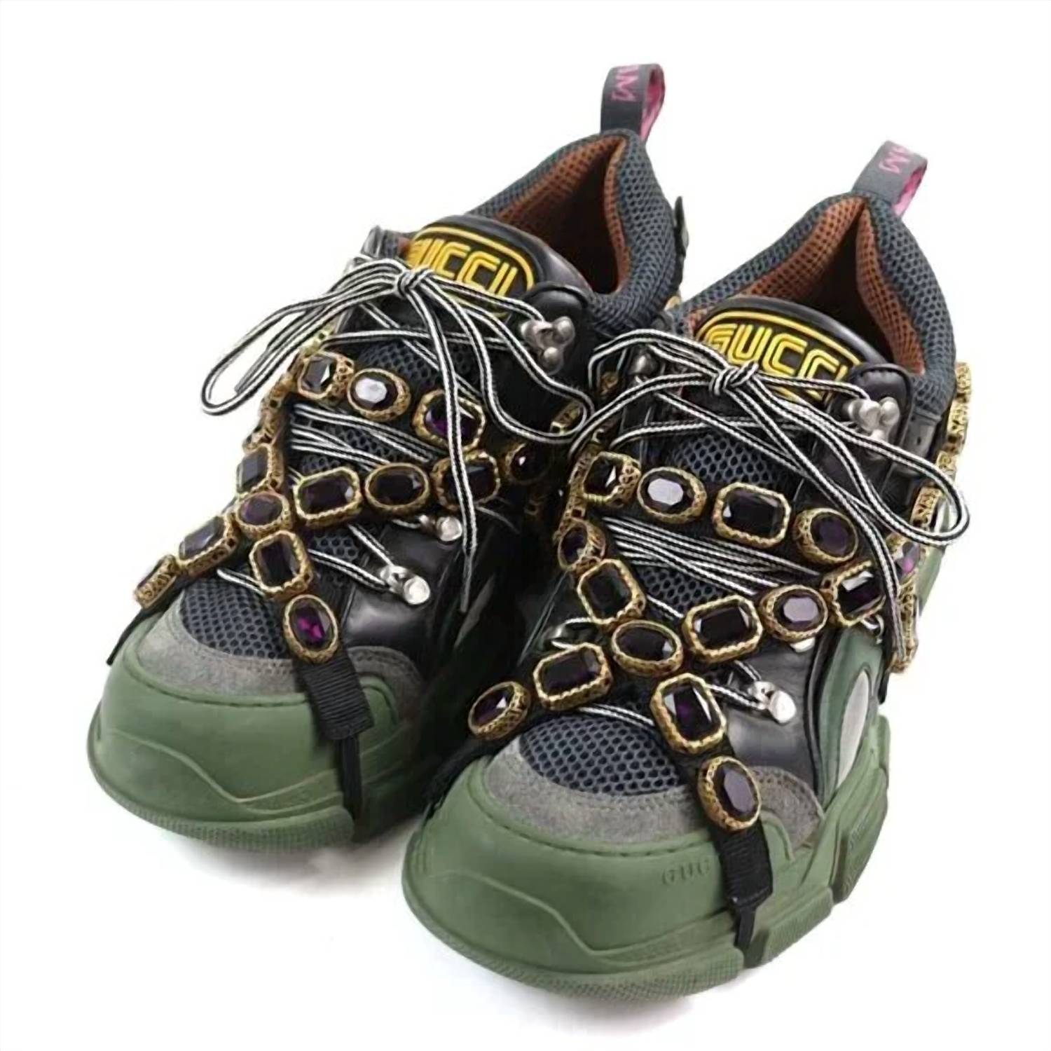 Gucci Women's Flashtrek Sega Removable Crystal Sneakers in sega green - women's sneaker