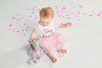 mudpie Girl's Scattered Sequin Tutu Skirt in pink - kids' skirt - detail view
