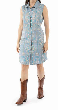 Scully - Sleeveless Denim Shirt Dress
