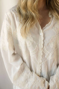 Pol - Tilly Embroidered Button Up Top