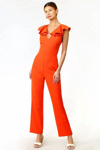 Adelyn Rae - Ruffled Crepe Jumpsuit