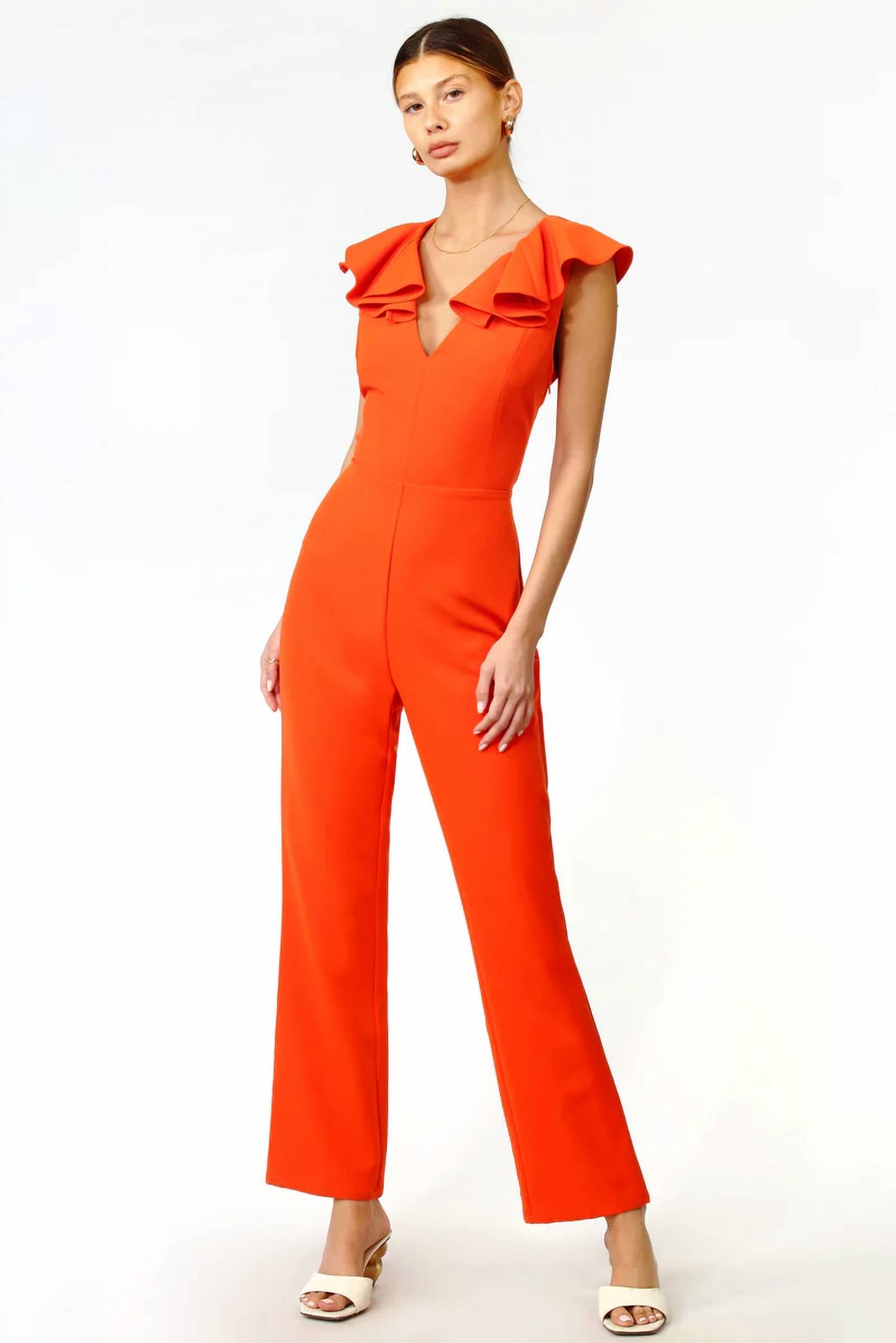 Adelyn Rae - Ruffled Crepe Jumpsuit