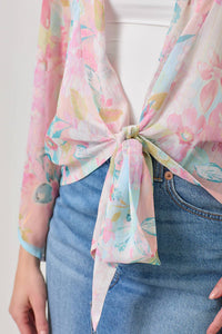 Mystree - Flowy Tie Front Kimono