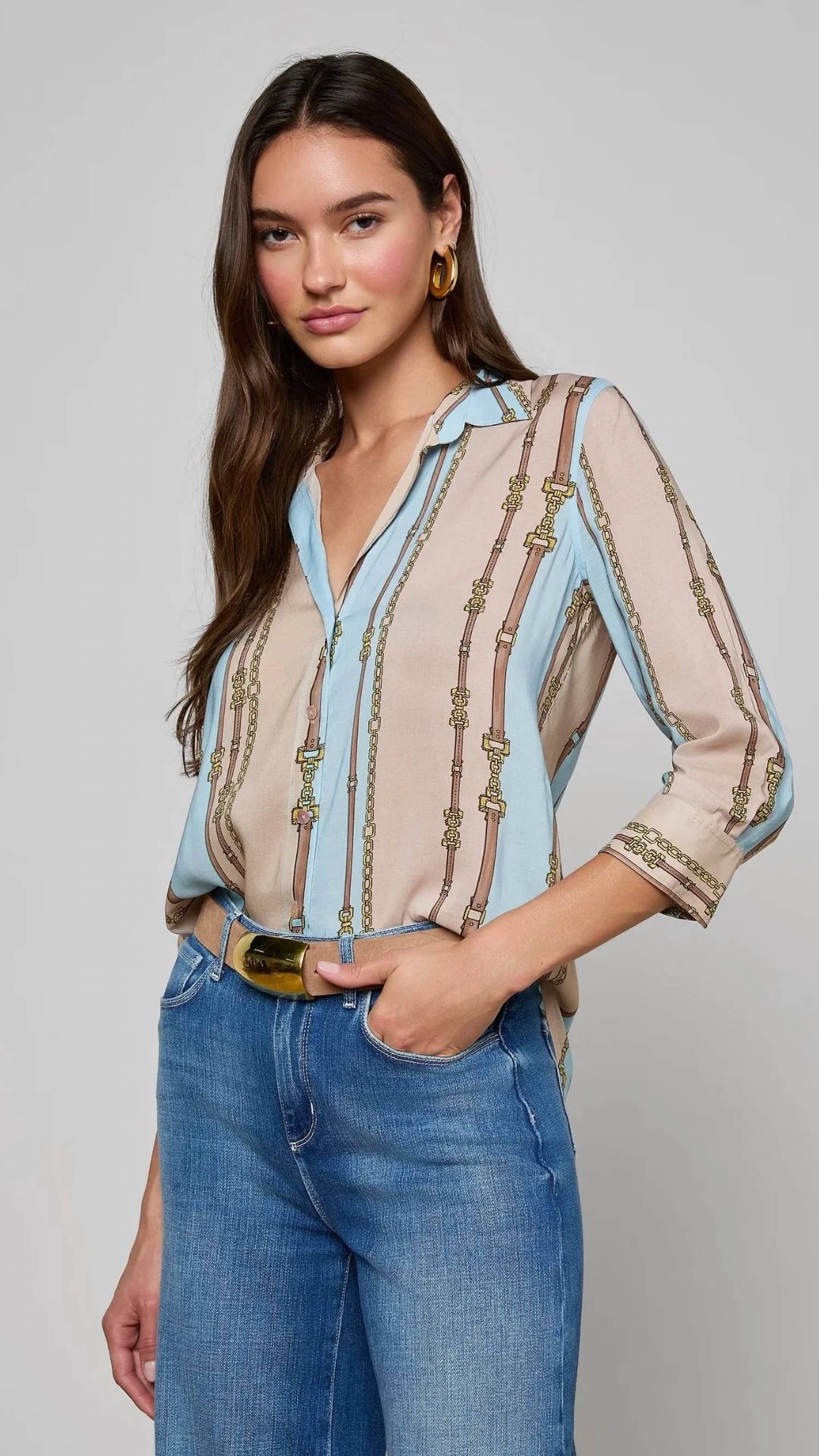L'Agence - Camille Button Down Blouse