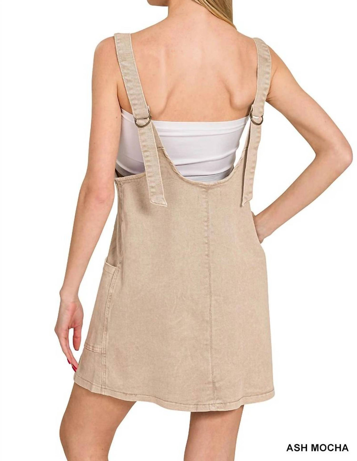Zenana - Harper Washed Denim Overall Dress