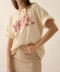 Promesa - Y'all Cowboy Distressed Vintage-Wash Western Graphic Tee