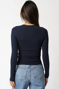 Olivaceous - Cassie Long Sleeve Ribbed Top