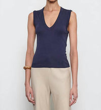 Enza Costa - Supima Sleeveless V-neck Top