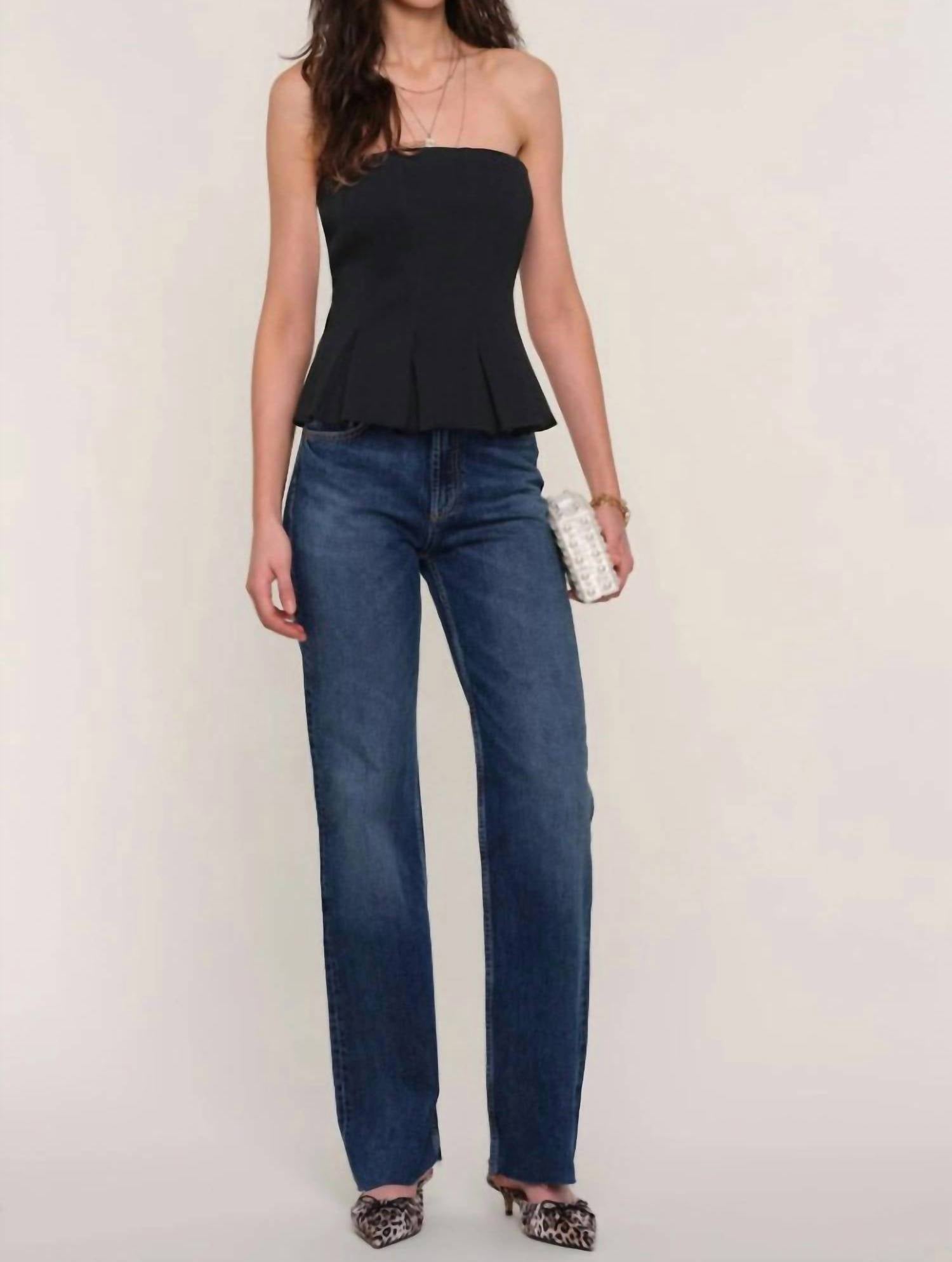 heartloom Jolyne Strapless Top in black - women's shirt - alternate view