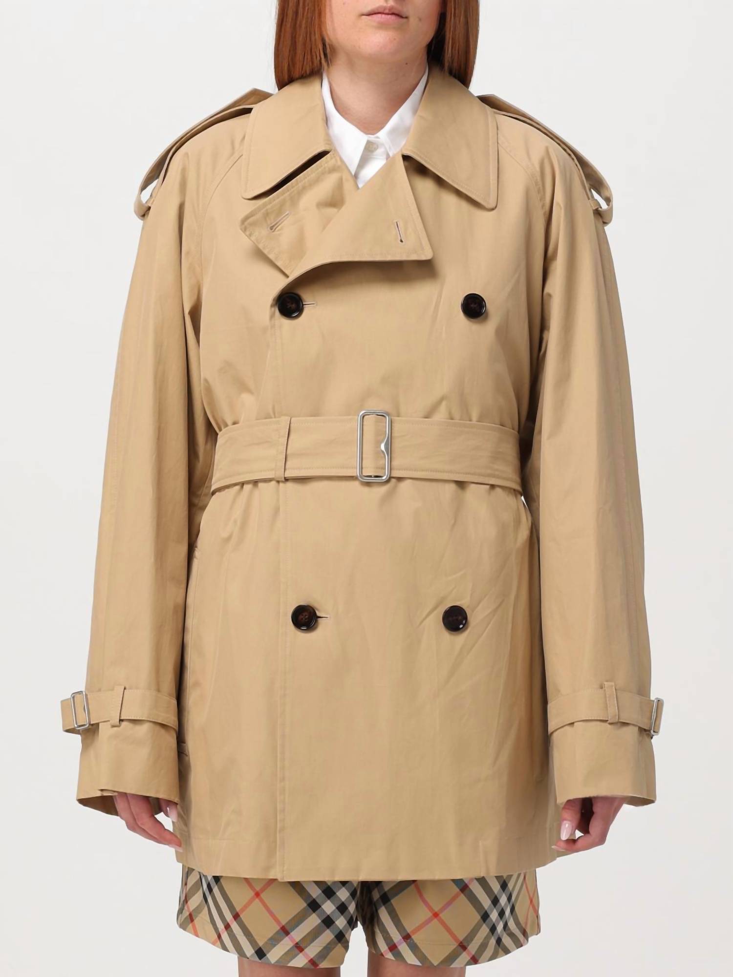 Burberry - short belted trench coat