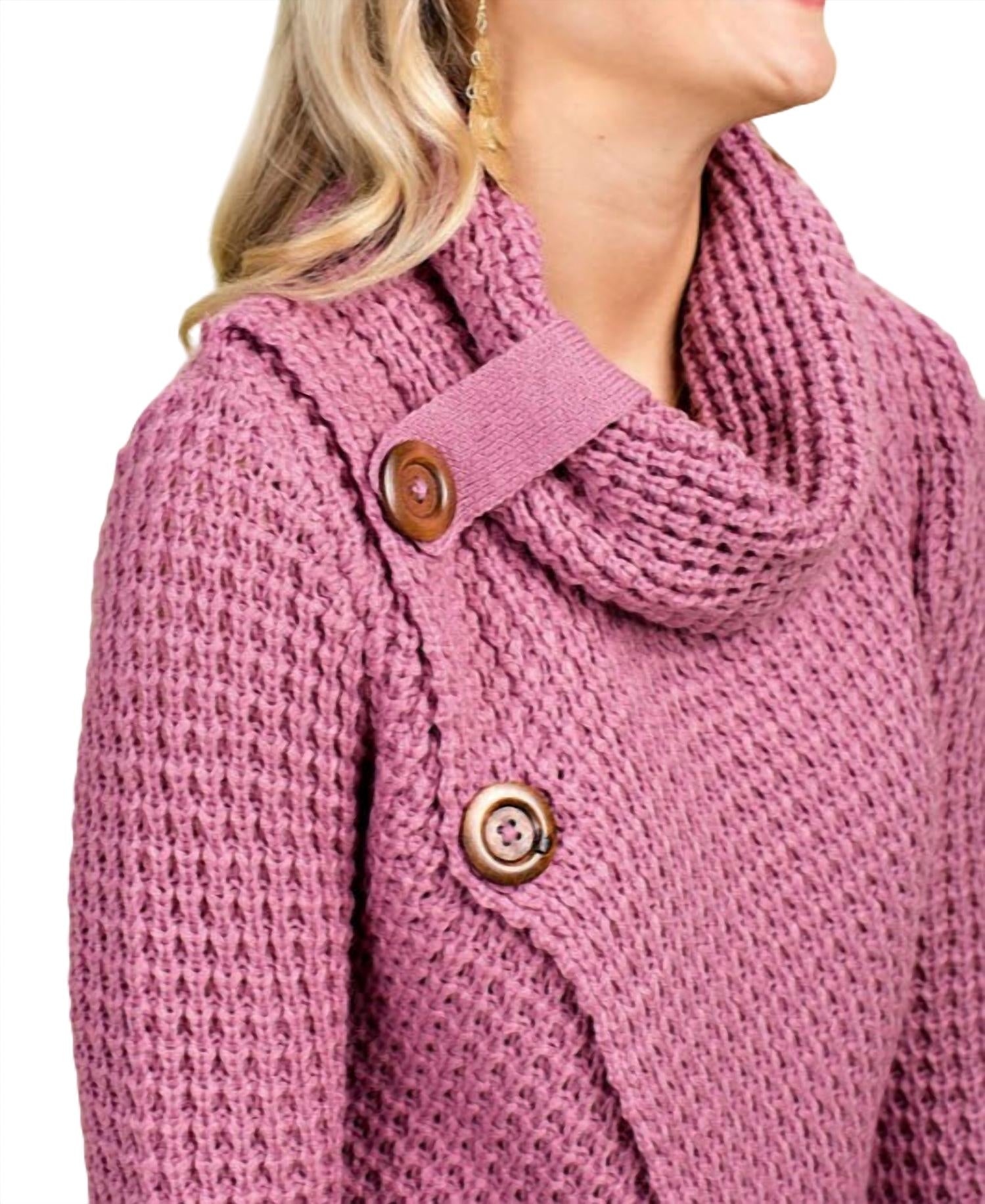 Mainstrip - Cowl Neck Asymmetric Wrap Sweater
