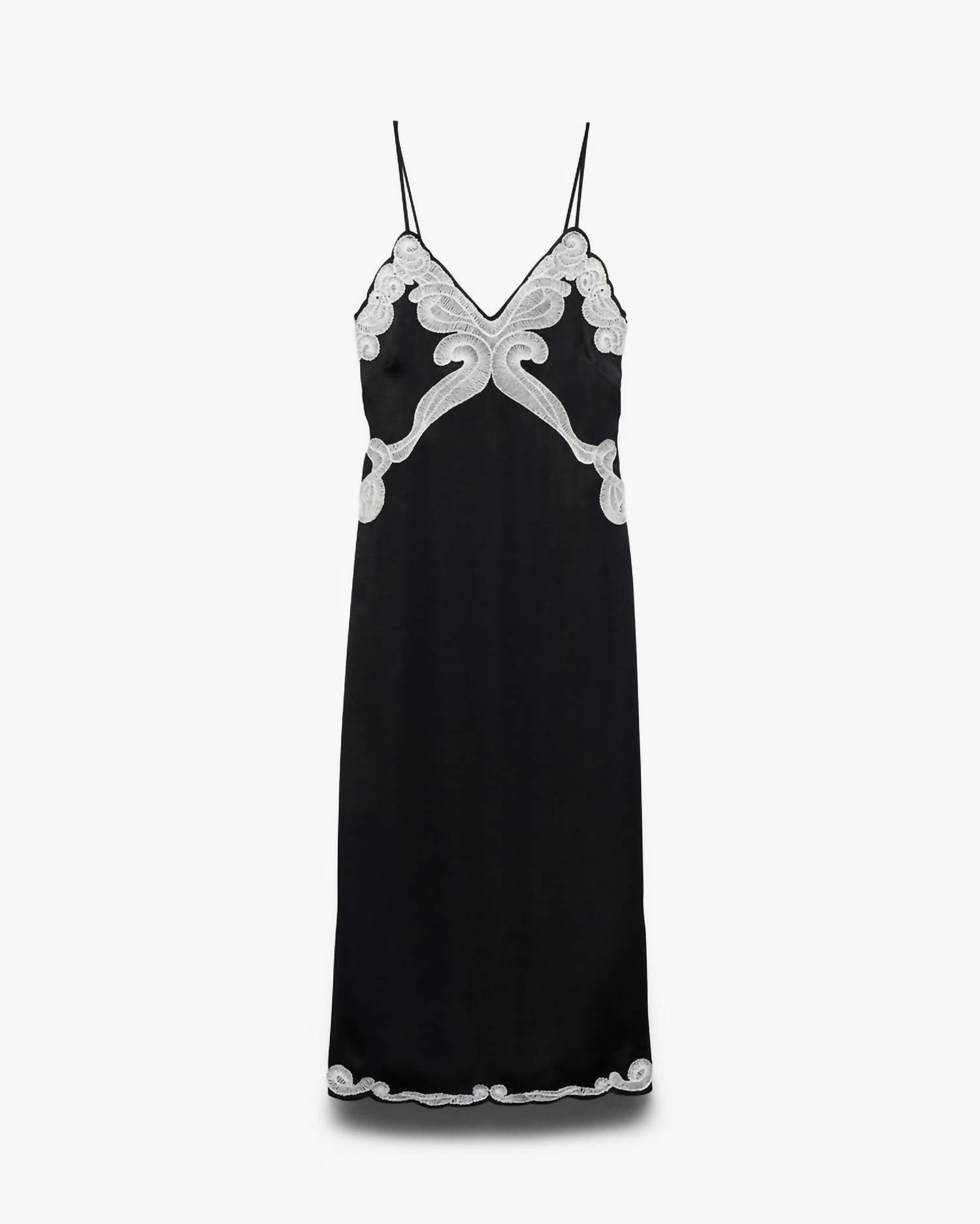Rag & Bone Ann Embroidered Slip Dress in black - women's dress - view 5
