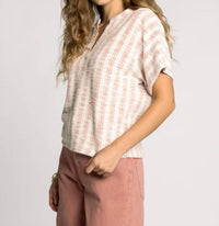 Thread & Supply Zaria Top in coral rose - women's blouse - alternate view