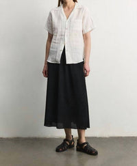 all : row Leslie Plisse Skirt in black - women's skirt