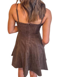 Olivaceous - Litzy Suede Dress