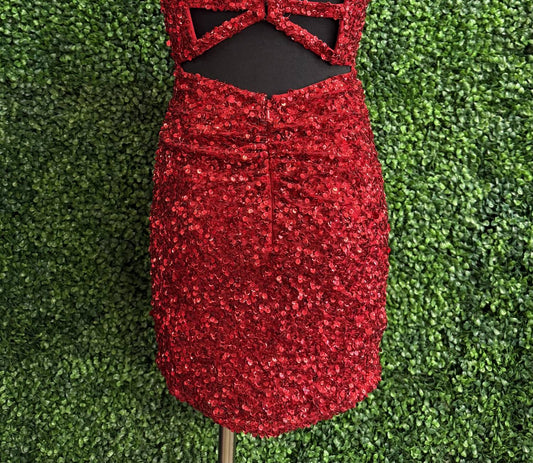 Sherri Hill - Women's Sequin Open Back Short Dress