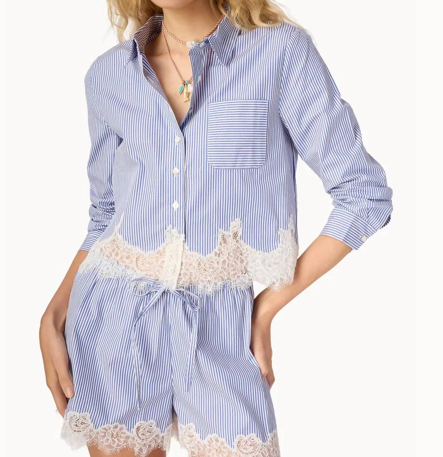Cami Nyc - Luisa Cropped Button Down Cotton Poplin Top