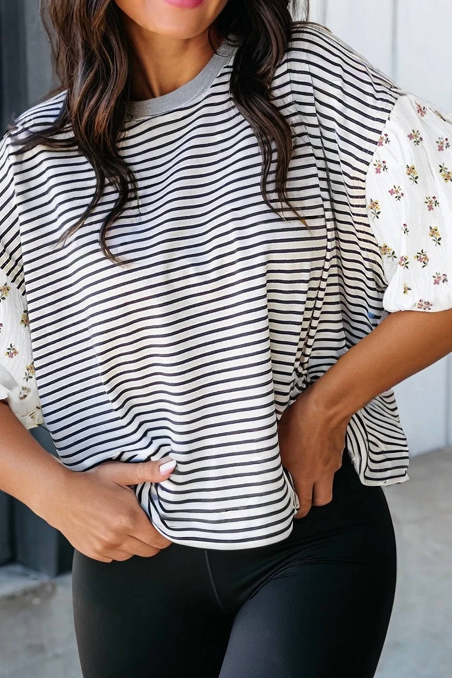 La Society - Kaitlin Floral Puff Sleeve Top