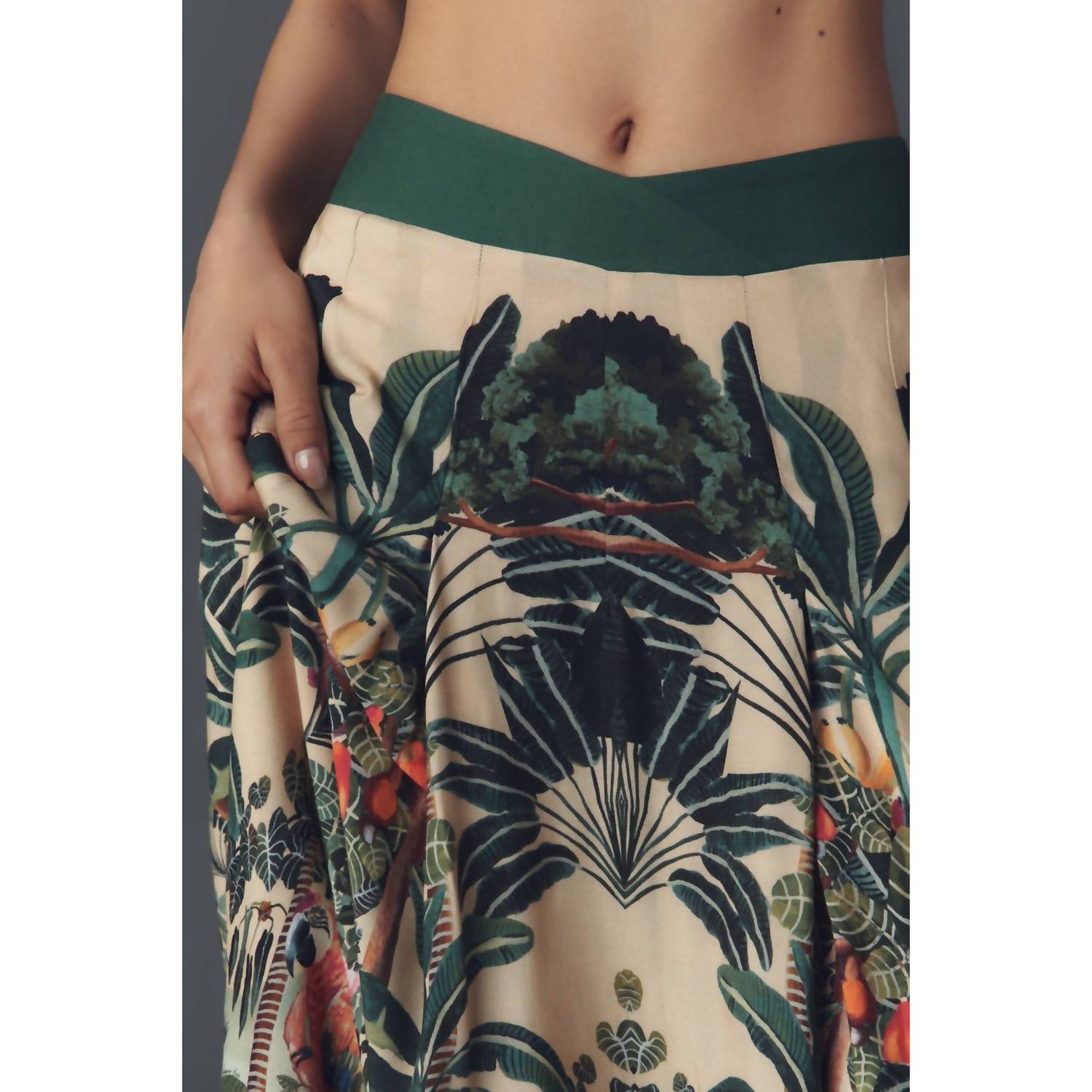 Farm Rio - Jungle Print V-waist Midi Skirt