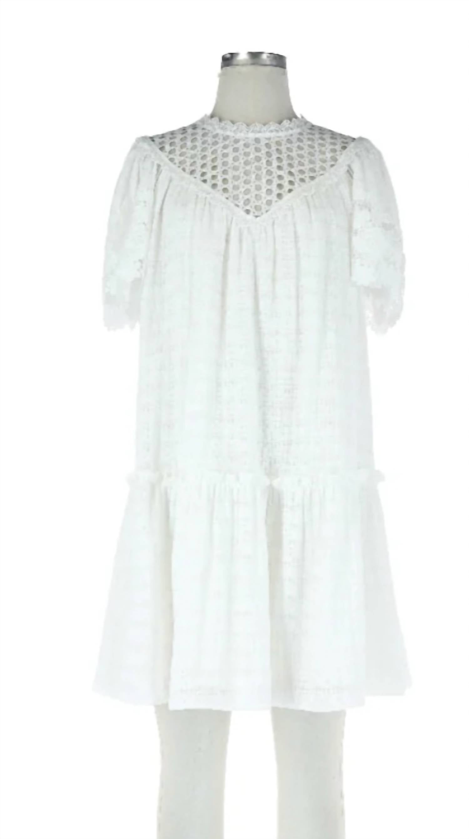 Current Air - SHORT SLEEVE LACE DRESS