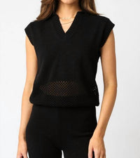 Olivaceous - Singer Collared Knit Top