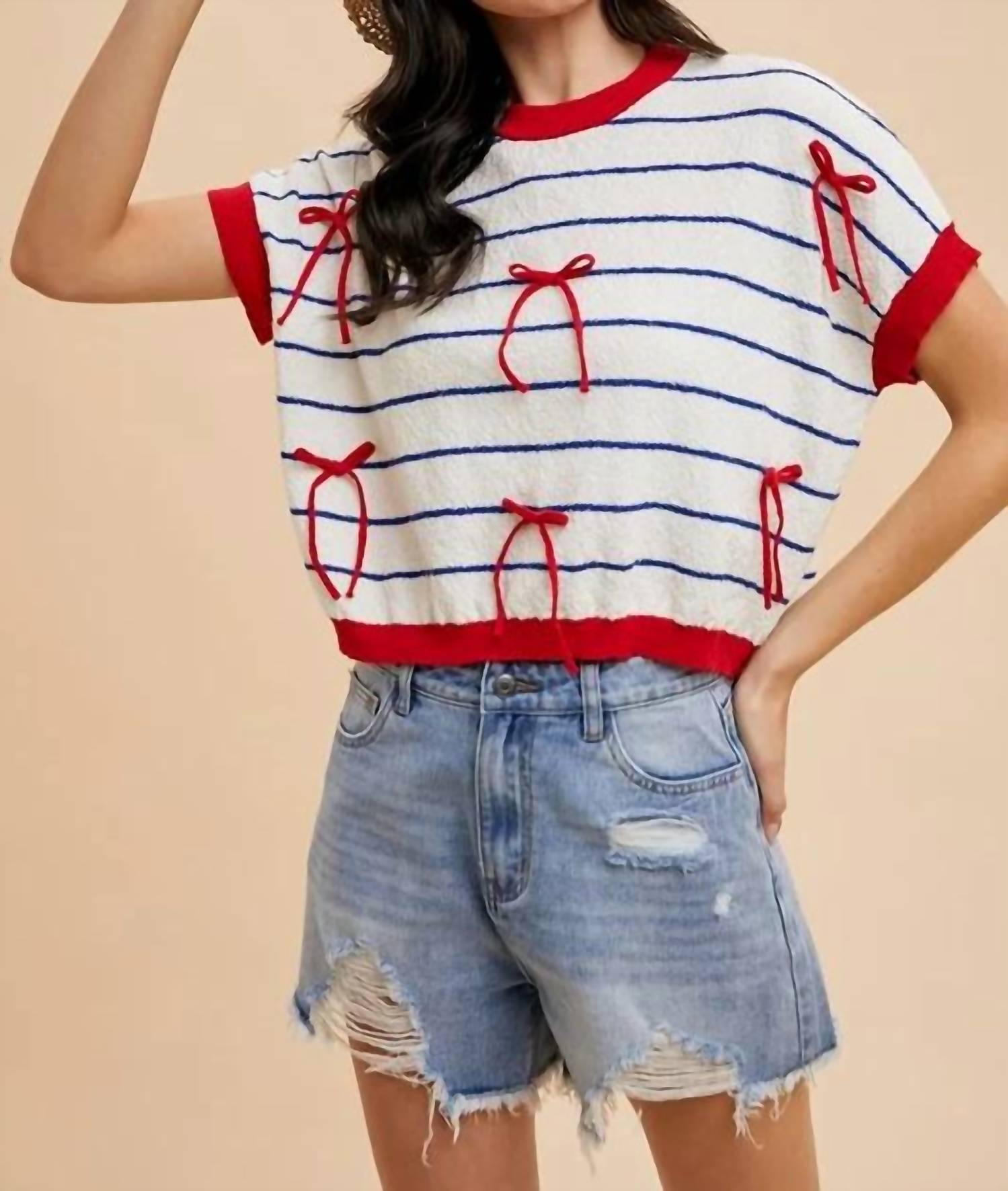 Anniewear - Bailey Bow Knit Top