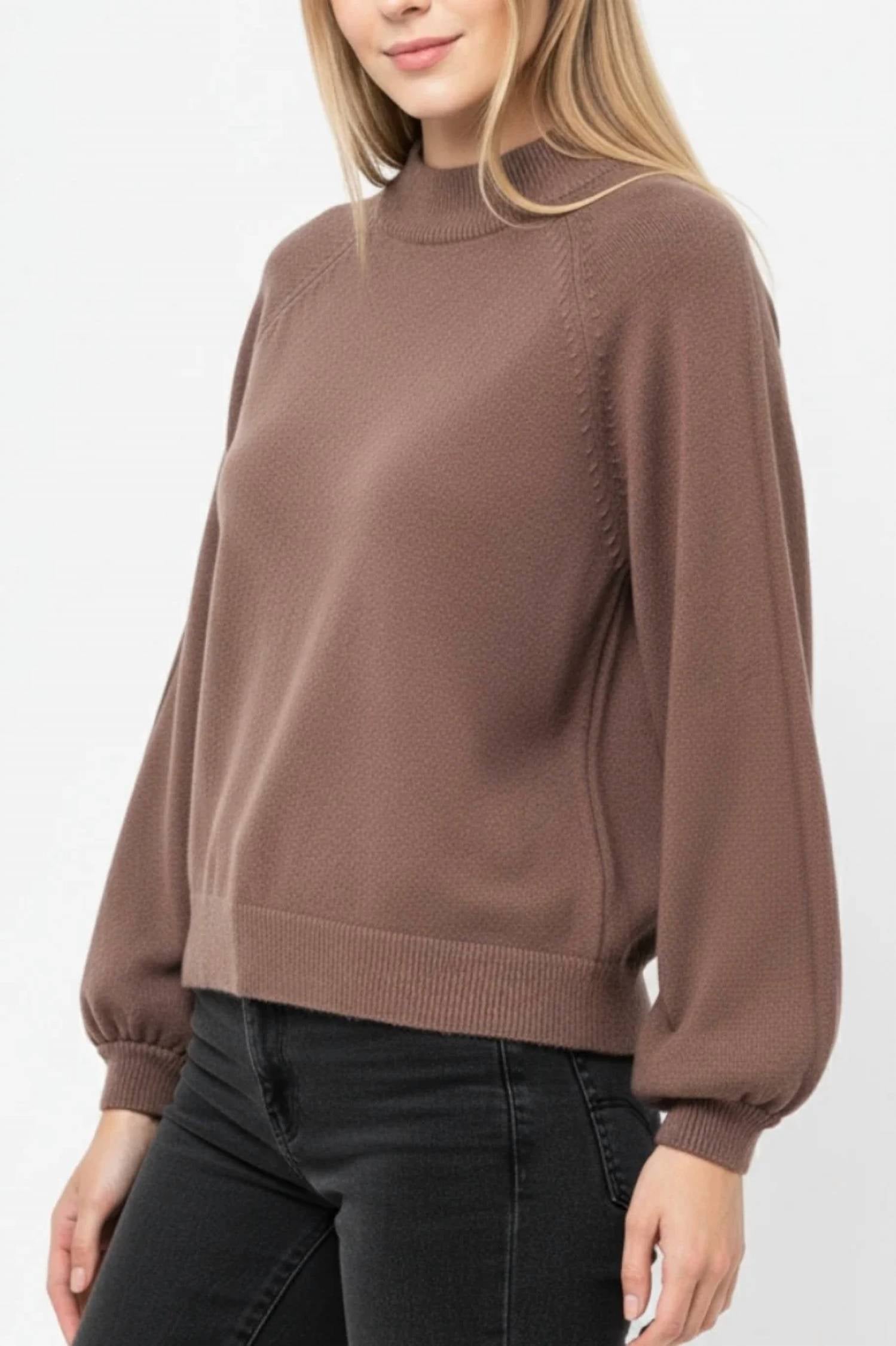 Q2 - Relaxed Style Jumper Sweater With Balloon Sleeve