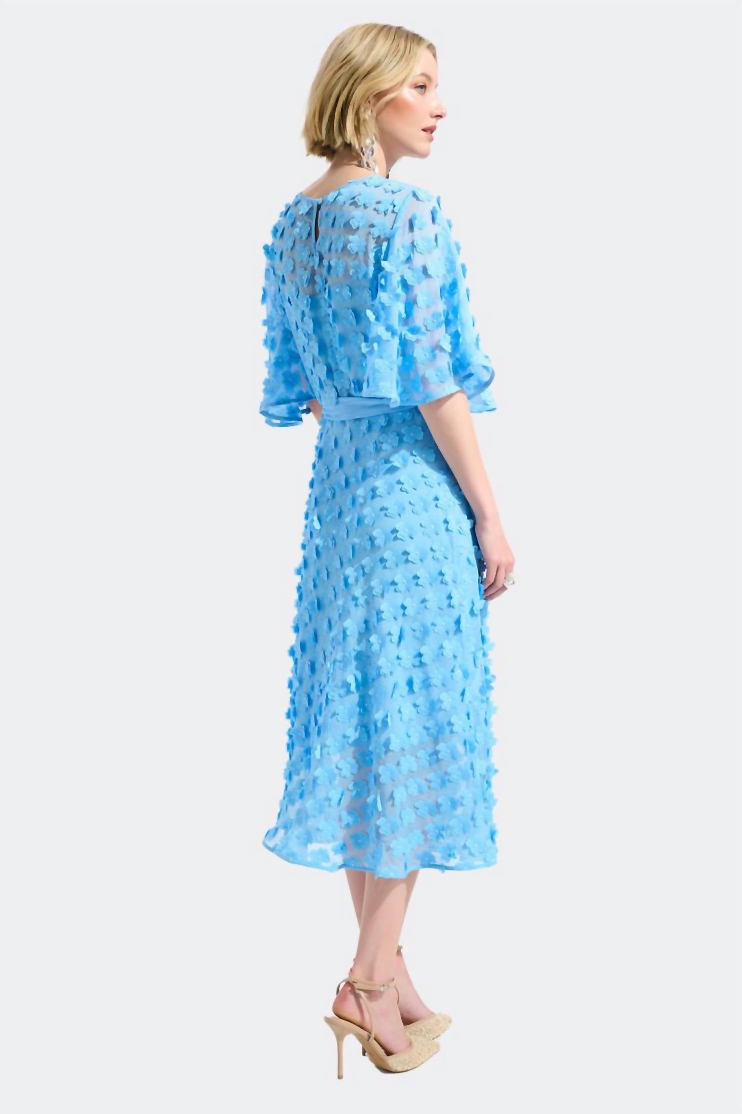Joseph Ribkoff - Embroidered Chiffon Fit And Flare Dress